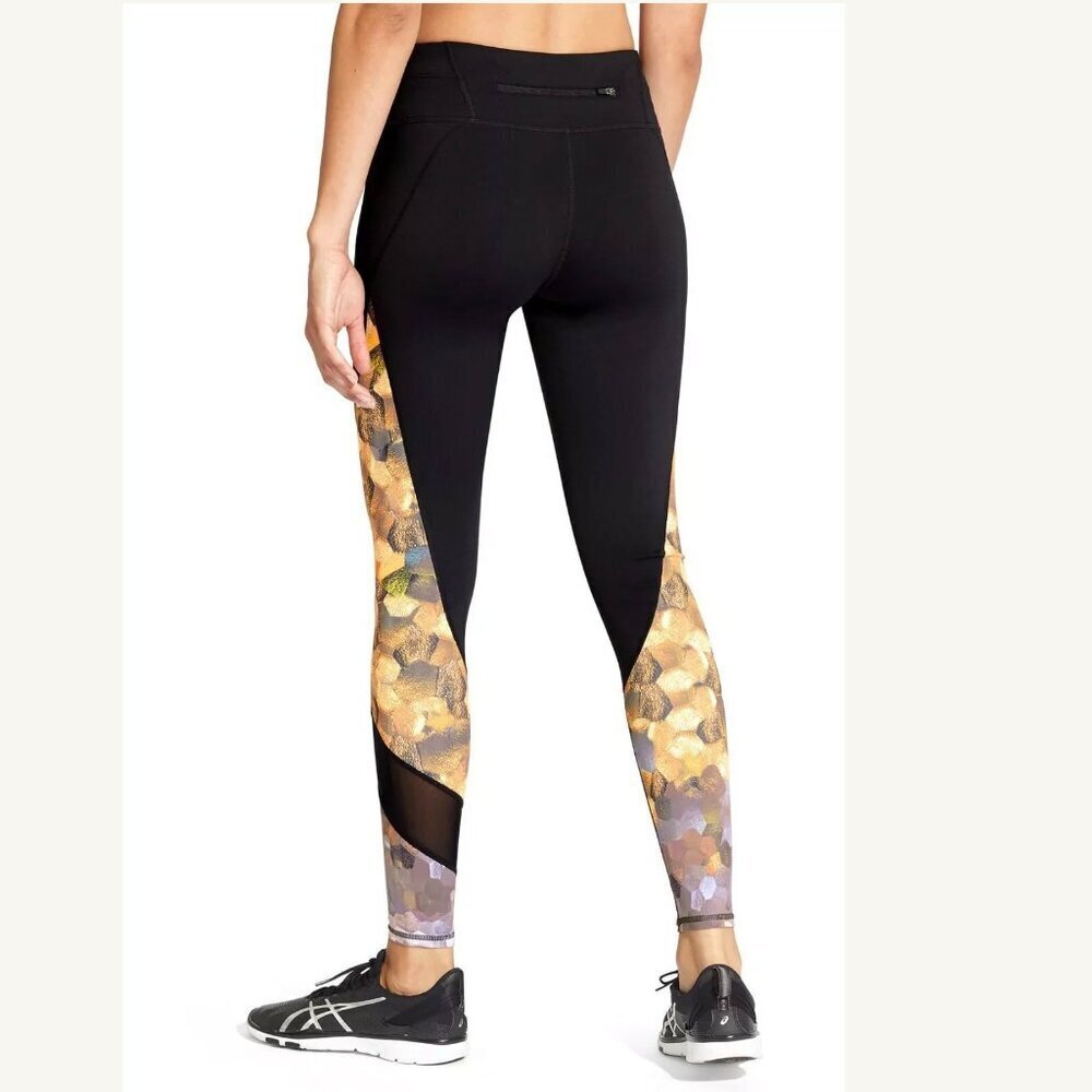 Athleta M Asymmetrical Mesh Sonar Yoga Tight Leggings Medium - Picture 4 of 13